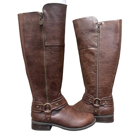 Guess Harlea Dark Brown knee high riding boots - Picture 1 of 7